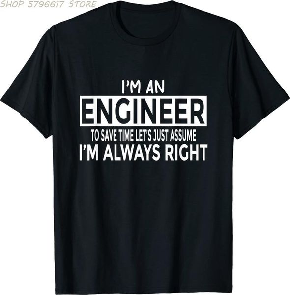 men's t-shirts funny engineer t-shirt just assume i'm always right, White;black
men's t-shirts funny engineer t-shirt just assume i'm always right, White;black