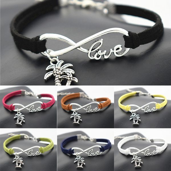 fashion summer beach vintage plant antique infinity love double coconut palm tree charm leather bracelets gifts jewelry, Golden;silver
fashion summer beach vintage plant antique infinity love double coconut palm tree charm leather bracelets gifts jewelry, Golden;silver