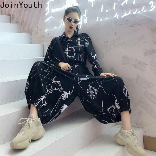 women's jumpsuits & rompers joinyouth vintage printed causal long sleeve harajuku streetwear women sashes slim waist playsuits 58600, Black;white
women's jumpsuits & rompers joinyouth vintage printed causal long sleeve harajuku streetwear women sashes slim waist playsuits 58600, Black;white