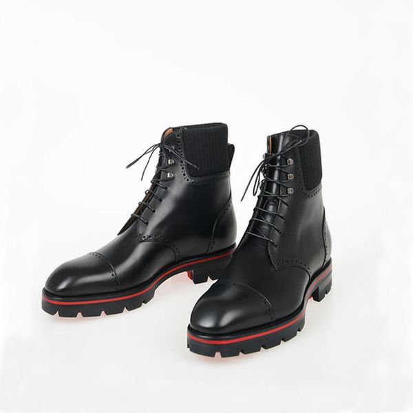 winter men rubber soles red sole ankle boot blacks shoes casual lace-up high boots men's platform super quality with box luxury designe, Black
winter men rubber soles red sole ankle boot blacks shoes casual lace-up high boots men's platform super quality with box luxury designe, Black