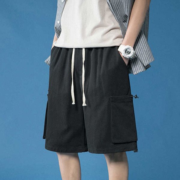 summer casual cotton men's shorts drawstring waist mulit pockets loose cargo black khaki short joggers 210528, White;black
summer casual cotton men's shorts drawstring waist mulit pockets loose cargo black khaki short joggers 210528, White;black