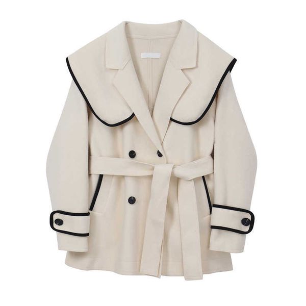 perhaps u women beige faux woolen coat double-breasted button pocket sash peacoat winter sailor collar c0398 210529, White;black
perhaps u women beige faux woolen coat double-breasted button pocket sash peacoat winter sailor collar c0398 210529, White;black