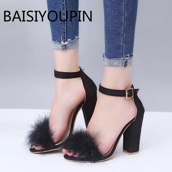 sandals 2021 summer women high heels shoes hair buckle thick feather platform black work drop
sandals 2021 summer women high heels shoes hair buckle thick feather platform black work drop