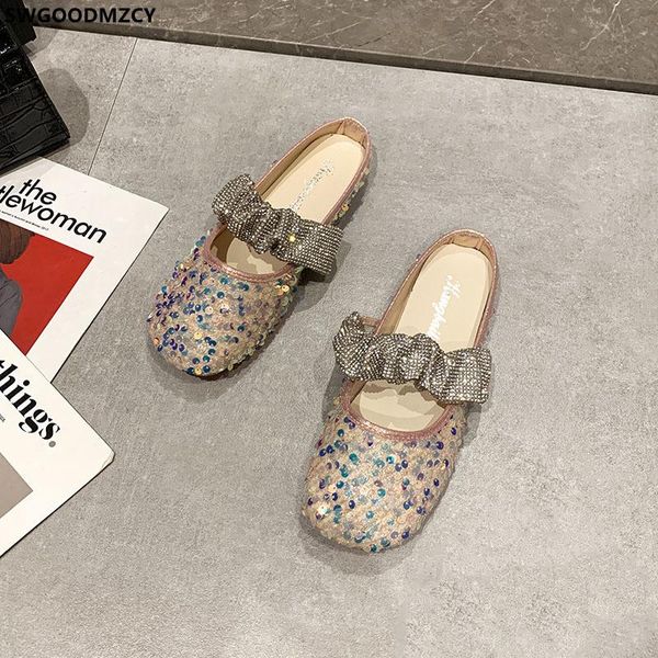 slippers butterfly knot woman mules shoes women summer 2021 flats ladies zapatillas de mujer, Black