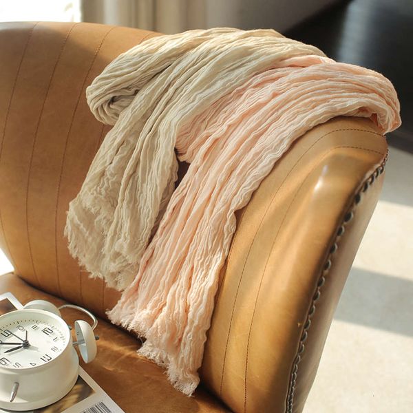 2020 spring summer autumn new pure color cotton linen pleated blended gauze scarf travel sunscreen shawl gift, Blue;gray
2020 spring summer autumn new pure color cotton linen pleated blended gauze scarf travel sunscreen shawl gift, Blue;gray