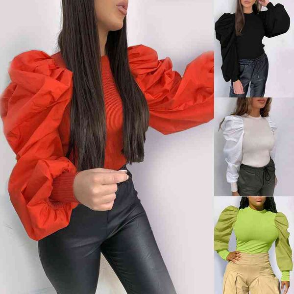 long frill puff sleeve womens shirt solid sweater blusas mujer de moda harajuku ropa, White
long frill puff sleeve womens shirt solid sweater blusas mujer de moda harajuku ropa, White