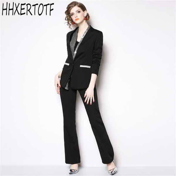 spring autumn korean style ol suit pants 2 pieces work belted v collar long sleeve 210531, White
spring autumn korean style ol suit pants 2 pieces work belted v collar long sleeve 210531, White