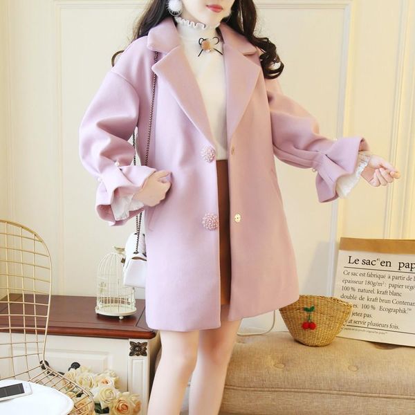 women's jackets women coat outerwear winter lovely warm woolen blends female elegant flare sleeve beading loose jacket, Black;brown
women's jackets women coat outerwear winter lovely warm woolen blends female elegant flare sleeve beading loose jacket, Black;brown