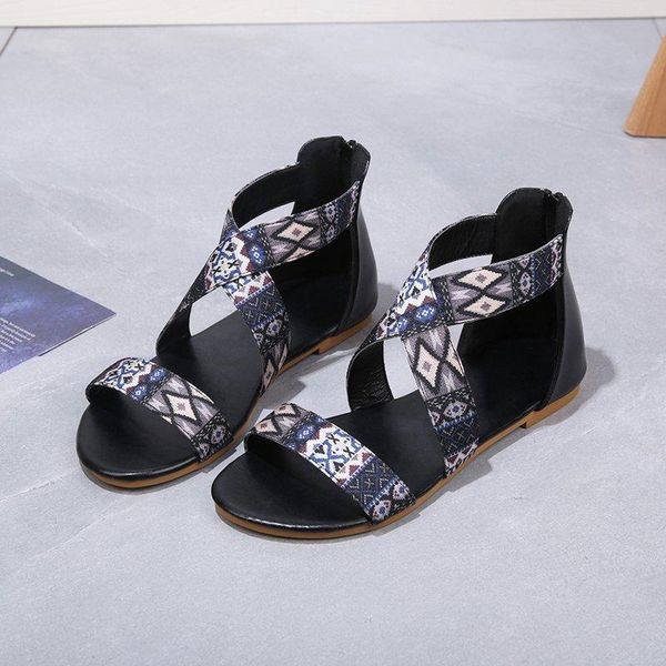 sandals 2021 summer style flat female national wind large size roman casual shoes, Black
sandals 2021 summer style flat female national wind large size roman casual shoes, Black