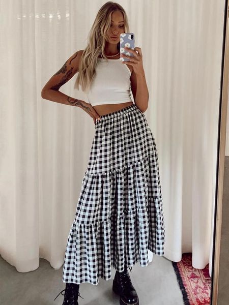 skirts flare plaid for women high waisted casual plus size elastic waist elegant flowy summer holiday beach maxi long skirt, Black
skirts flare plaid for women high waisted casual plus size elastic waist elegant flowy summer holiday beach maxi long skirt, Black