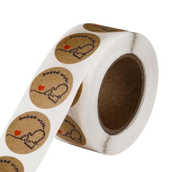 500pcs/roll round kraft baked with love stickers seal labels handmade scrapbooking decoration stationery
500pcs/roll round kraft baked with love stickers seal labels handmade scrapbooking decoration stationery