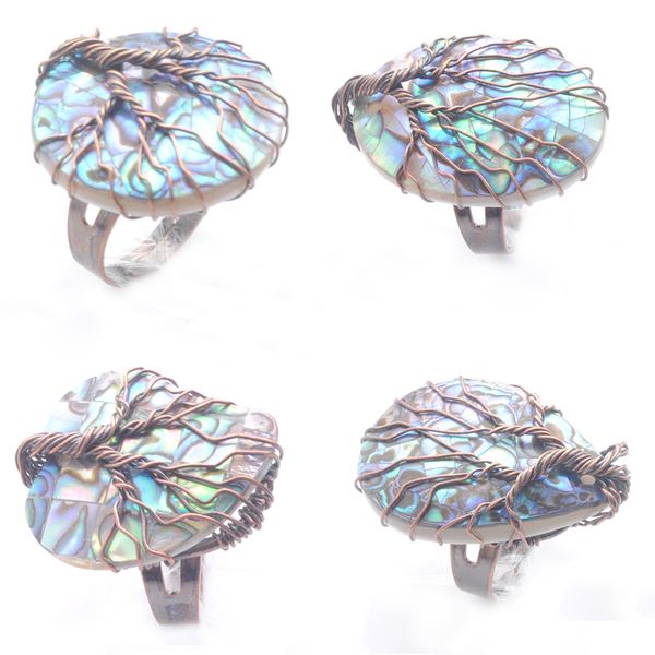 adjustable finger solitaire ring antique copper wire wrapped tree of life paua abalone shell resizable jewelry gift dbx309, Golden;silver
adjustable finger solitaire ring antique copper wire wrapped tree of life paua abalone shell resizable jewelry gift dbx309, Golden;silver