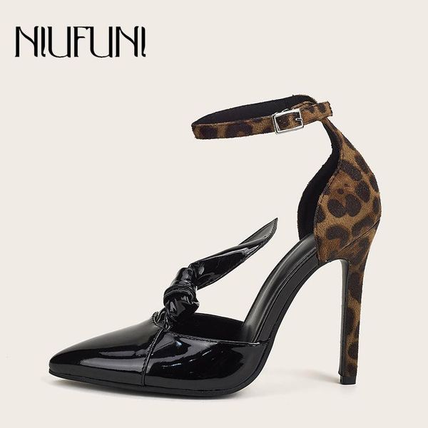 sandals pointed bow leopard print color matching ultra-fine high-heeled women's patent leather shoes with buckle, Black
sandals pointed bow leopard print color matching ultra-fine high-heeled women's patent leather shoes with buckle, Black