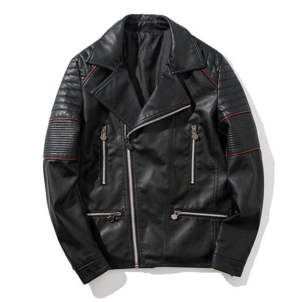 men's fur & faux autumn period and the leather coat lapels men handsome motorcycle jacket leisure pu, Black
men's fur & faux autumn period and the leather coat lapels men handsome motorcycle jacket leisure pu, Black