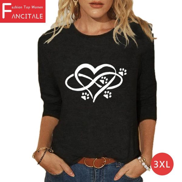women's t-shirt fashion 2021 heart dog footprint print spring women t-shirts o-neck casual ladies comfort teens clothes valentines day, White
women's t-shirt fashion 2021 heart dog footprint print spring women t-shirts o-neck casual ladies comfort teens clothes valentines day, White