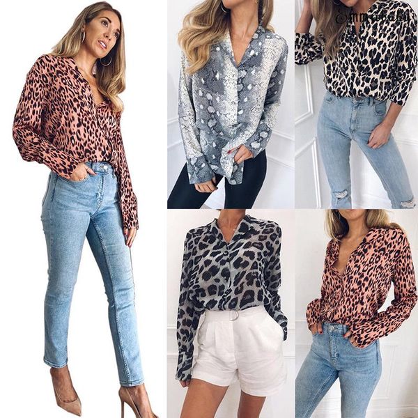 fashion women loose casual long sleeve shirt ladies office leopard blouse v-neck fall spring clothes, White
fashion women loose casual long sleeve shirt ladies office leopard blouse v-neck fall spring clothes, White