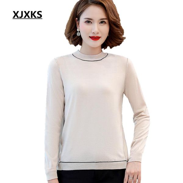 women's sweaters xjxks high elasticity comfortable women sweater 2021 autumn winter high-end cashmere knitted pullover, White;black
women's sweaters xjxks high elasticity comfortable women sweater 2021 autumn winter high-end cashmere knitted pullover, White;black