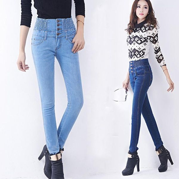 2019 summer women stretch skinny high waist denim pants plus size jeans trousers female pencil pants softener thin jeans1, Blue
2019 summer women stretch skinny high waist denim pants plus size jeans trousers female pencil pants softener thin jeans1, Blue