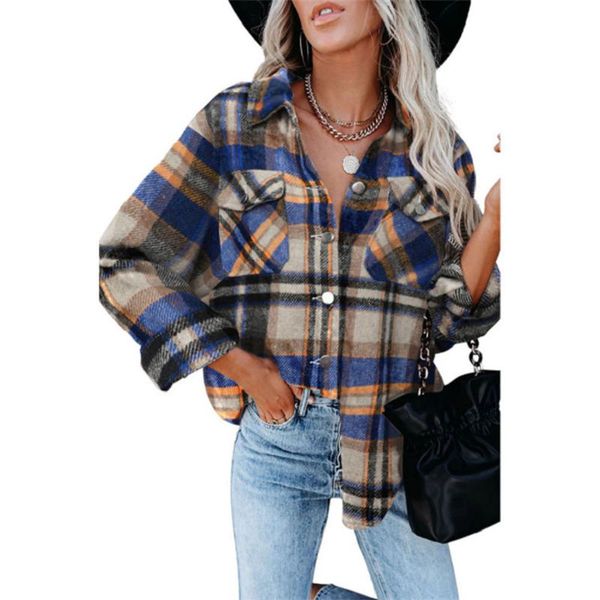 women's wool & blends style winter coat for women plaid 2021 flannel outerwear button autumn and shirt tweed woman, Black
women's wool & blends style winter coat for women plaid 2021 flannel outerwear button autumn and shirt tweed woman, Black