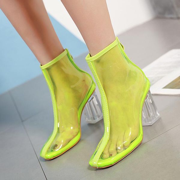 new transparent pvc ladies ankle boots pointed toe crystal high heels zipper fashion women boots sandals, Black
new transparent pvc ladies ankle boots pointed toe crystal high heels zipper fashion women boots sandals, Black