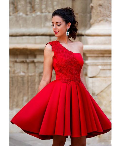2021 new short red cocktail a line homecoming party es for girls with lace appliques one shoulder graduation gowns lsww, Black
2021 new short red cocktail a line homecoming party es for girls with lace appliques one shoulder graduation gowns lsww, Black