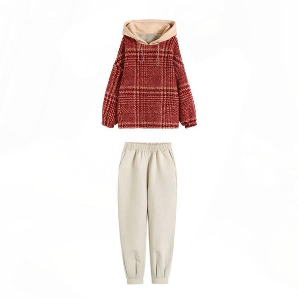 women's two piece pants autumn and winter temperament fashion sweater suit korean version of the british style sweet plus size trend, White
women's two piece pants autumn and winter temperament fashion sweater suit korean version of the british style sweet plus size trend, White