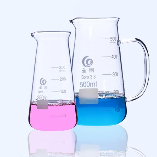 lab supplies 2 pcs/lot triangle glass beaker with handle milk cup high borosilicate
lab supplies 2 pcs/lot triangle glass beaker with handle milk cup high borosilicate