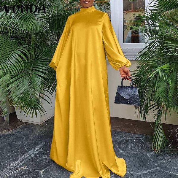 casual dresses vonda women long sleeve satin slik dress mock neck maxi loose bohemian vestidos party robe oversized sundress, Black;gray
casual dresses vonda women long sleeve satin slik dress mock neck maxi loose bohemian vestidos party robe oversized sundress, Black;gray