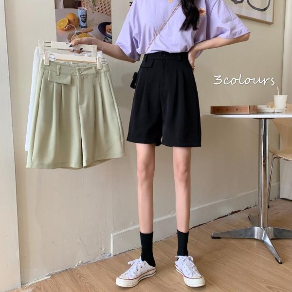 women's shorts women summer fashion korea style solid color empire waist drape half length female loose candy casual suit, White;black
women's shorts women summer fashion korea style solid color empire waist drape half length female loose candy casual suit, White;black