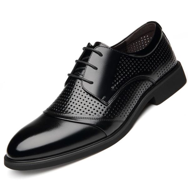 men leather dress shoes summer hollow out breathable formal elegant classic business social fashion flat brogue footwear party, Black
men leather dress shoes summer hollow out breathable formal elegant classic business social fashion flat brogue footwear party, Black