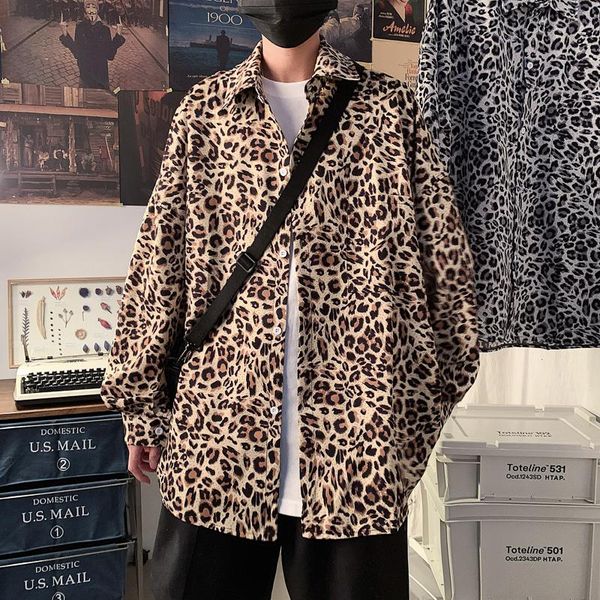 men's casual shirts mens loose fit leopard for 2021 korean fashion trends men clothing oversized streetwear long sleeve button up blous, White;black
men's casual shirts mens loose fit leopard for 2021 korean fashion trends men clothing oversized streetwear long sleeve button up blous, White;black