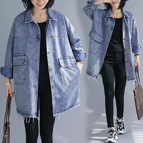 women's jackets plus size spring autumn women coat casual loose bf wild turn-down collar denim jacket for md-long jeans outerwear, Black;brown
women's jackets plus size spring autumn women coat casual loose bf wild turn-down collar denim jacket for md-long jeans outerwear, Black;brown
