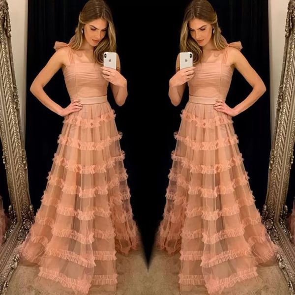 blush pink sleeveless prom dresses 2022 straps tulle ruffles pleats evening party gown floor length formal occasion wear vestidos, Black
blush pink sleeveless prom dresses 2022 straps tulle ruffles pleats evening party gown floor length formal occasion wear vestidos, Black