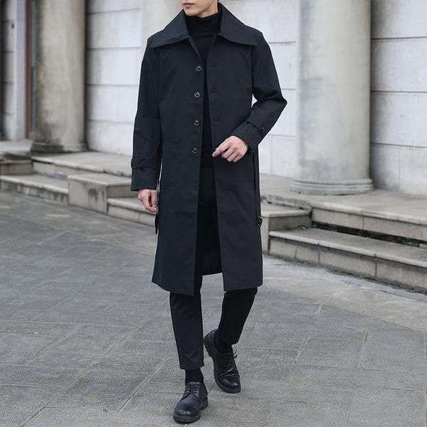 men's trench coats autumn and winter thin knee-length windbreaker long loose handsome coat british style business korean fashion, Tan;black
men's trench coats autumn and winter thin knee-length windbreaker long loose handsome coat british style business korean fashion, Tan;black