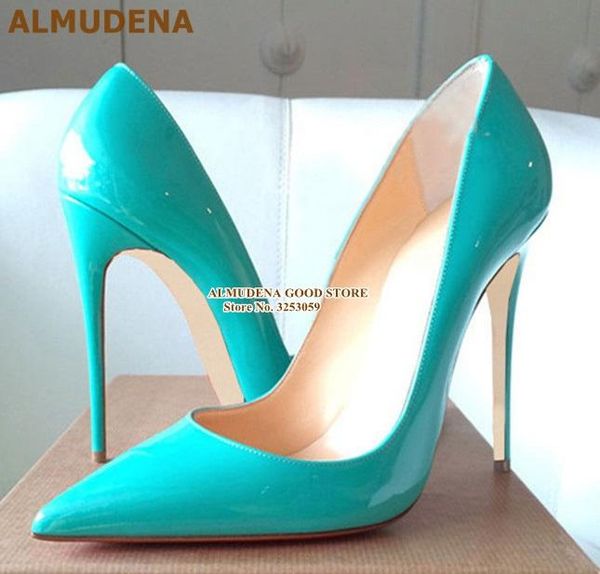dress shoes almudena brand 12 8cm stiletto heel pumps patent leather pointed toe thin designer wedding size45, Black
dress shoes almudena brand 12 8cm stiletto heel pumps patent leather pointed toe thin designer wedding size45, Black