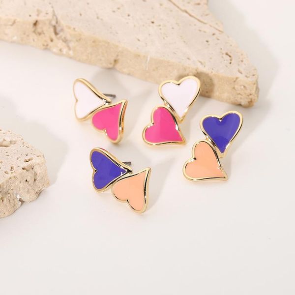 hoop & huggie cute mini double heart ear studs oil dripping gold plated earring for women jewerly gift, Golden;silver
hoop & huggie cute mini double heart ear studs oil dripping gold plated earring for women jewerly gift, Golden;silver
