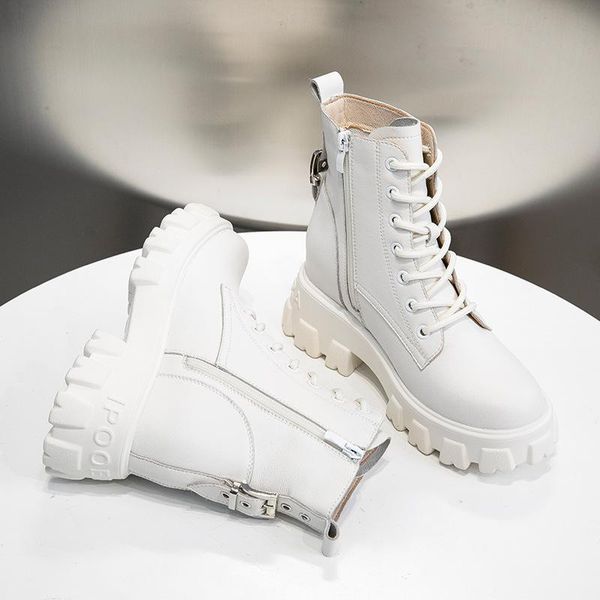 new thick-soled genuine leather women's boots fashion zipper convenient short boots autumn winter warm casual women's work, Black
new thick-soled genuine leather women's boots fashion zipper convenient short boots autumn winter warm casual women's work, Black