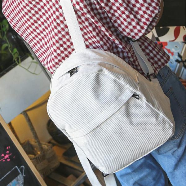 backpack women fashion school bags soft fabric travel corduroy bookbag for teenage girls striped small book bag
backpack women fashion school bags soft fabric travel corduroy bookbag for teenage girls striped small book bag