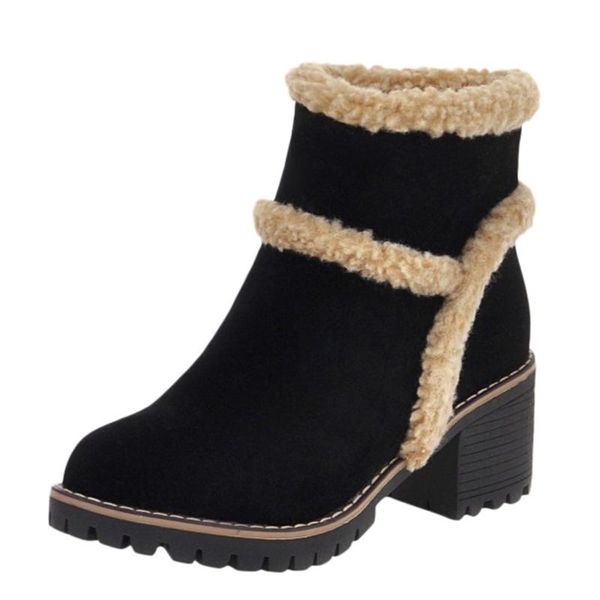 boots women suede ankle winter warm anti slip waterproof chunky heel platform snow booties with thick scrub plus size 35-43 shoe, Black
boots women suede ankle winter warm anti slip waterproof chunky heel platform snow booties with thick scrub plus size 35-43 shoe, Black