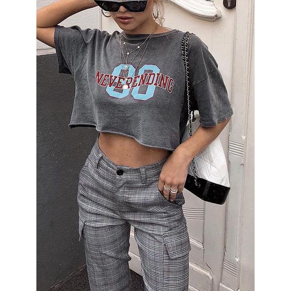 women's t-shirt gray letter print short t shirts women vintage loose casual o neck sleeve fashion 2021 summer plus size hip hop style, White
women's t-shirt gray letter print short t shirts women vintage loose casual o neck sleeve fashion 2021 summer plus size hip hop style, White