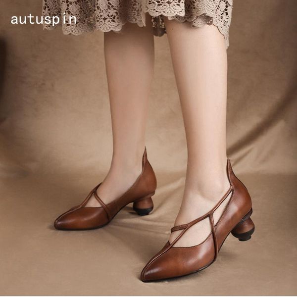 autuspin women real leather retro shoes handmade cowhide high heels 2021 spring summer pointed toe casual pumps daily working, Black
autuspin women real leather retro shoes handmade cowhide high heels 2021 spring summer pointed toe casual pumps daily working, Black