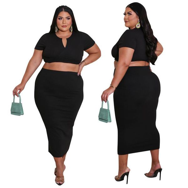 plus size tracksuits large women's 2021 summer fashion party leak navel set wear, Black
plus size tracksuits large women's 2021 summer fashion party leak navel set wear, Black