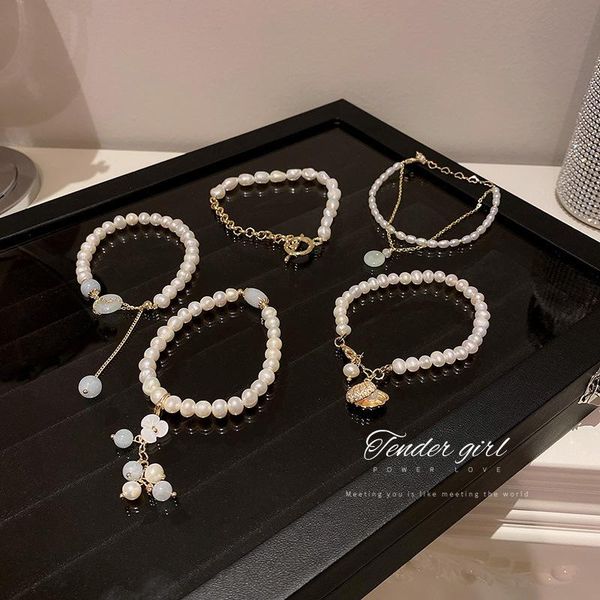 link, chain crystal pearl love double fashion personality temperament bracelet french sweet girl heart hand jewelry, Black
link, chain crystal pearl love double fashion personality temperament bracelet french sweet girl heart hand jewelry, Black