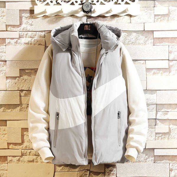vest men's autumn and winter korean trend thickened warm hooded down cotton jacket casual fashion, Black;white
vest men's autumn and winter korean trend thickened warm hooded down cotton jacket casual fashion, Black;white
