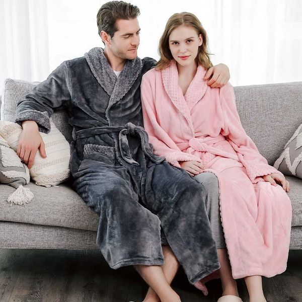 women's sleepwear 2021 autumn winter warm bathrobe women flannel bath robes for male men long pajama robe thick night gown, Black;red
women's sleepwear 2021 autumn winter warm bathrobe women flannel bath robes for male men long pajama robe thick night gown, Black;red
