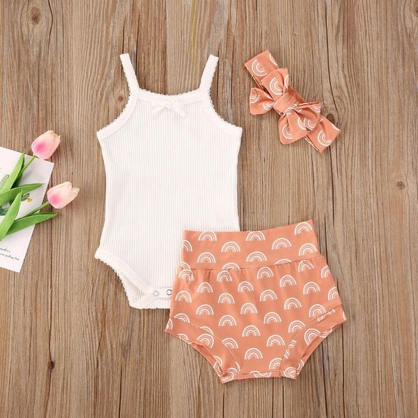 baby & children's 0-24m summer baby girl cottonsets sling ribbed sleeveless romper +rainbow printed shorts+headband, White
baby & children's 0-24m summer baby girl cottonsets sling ribbed sleeveless romper +rainbow printed shorts+headband, White