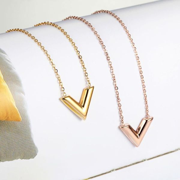 pendant necklaces luxury design v letter necklace for woman titanium steel jewelry female quality, Silver
pendant necklaces luxury design v letter necklace for woman titanium steel jewelry female quality, Silver
