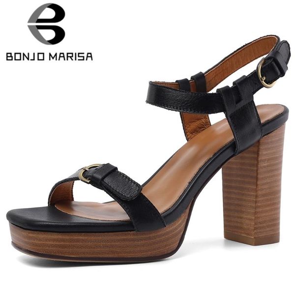 dress shoes bonjomarisa 2021 fashion retro platform sandals genuine leather women heels summer woman, Black
dress shoes bonjomarisa 2021 fashion retro platform sandals genuine leather women heels summer woman, Black