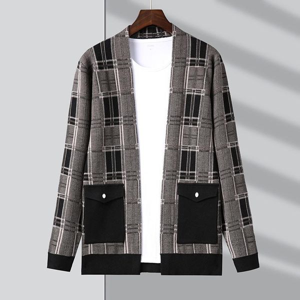 men's sweaters fashion plaid japanese autum winter knit brand street wear cardigan men sweater casual trendy coats jacket clothing, White;black
men's sweaters fashion plaid japanese autum winter knit brand street wear cardigan men sweater casual trendy coats jacket clothing, White;black
