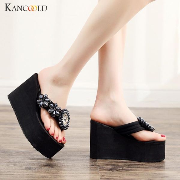 slippers kancoold 2021 flip flops female summer fashion wear woman thick bottom with platform wedges non-slip beach shoes, Black
slippers kancoold 2021 flip flops female summer fashion wear woman thick bottom with platform wedges non-slip beach shoes, Black